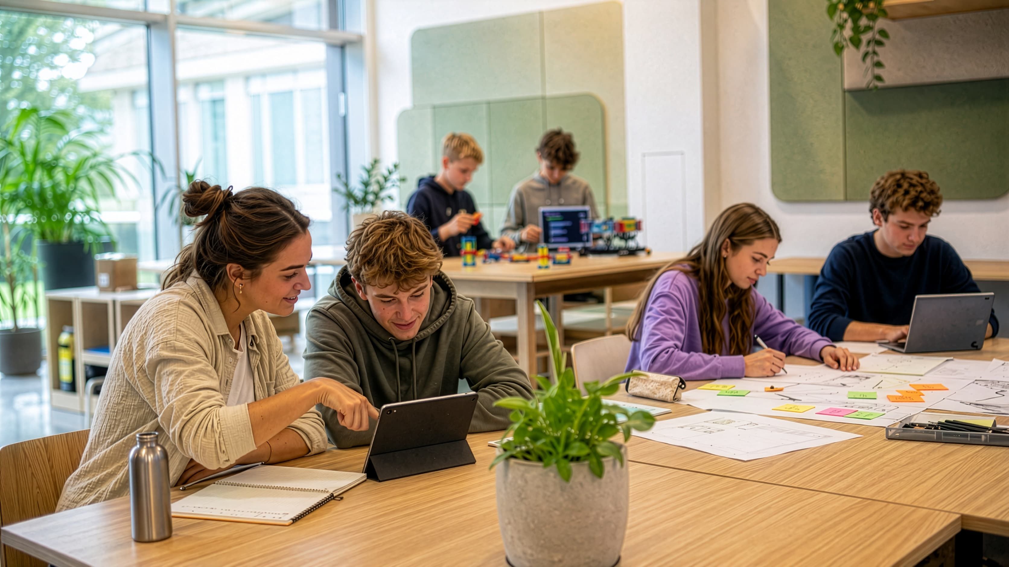 Studenten leren samen